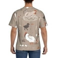 thumbnail image 3 of Vsdgher Chicken Print Men's Dry Fit Mesh Athletic Shirts Moisture Wicking Tennis T-Shirt Tops, 3 of 9