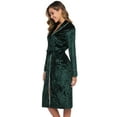 thumbnail image 3 of Uniexcosm Women Plush Robes Soft Warm Fleece Bathrobe Long Comfy Robe, 3 of 9