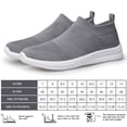 thumbnail image 3 of Mens Walking Shoes Slip on Sneakers Running Tennis Shoes Lightweight Breathable Casual Work Sports Gym Shoes Grey Size 9, 3 of 6