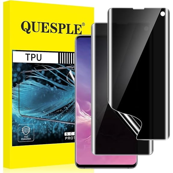 xixishop [2 Pack] Samsung Galaxy S10 Privacy Screen Protector[Not Glass], [Ultra-Thin][ Ultrasonic Fingerprint Support] Anti-Spy TPU Flexible Film Screen Protector