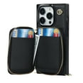 thumbnail image 3 of Luxury Wallet Case Compatible with iPhone 14 Pro Max 6.7 inch,Zipper Closure Luxary PU Leather with Phone rope Card Slot Shockproof Kickstand Case for iPhone 14 Pro Max 6.7 inch,Black, 3 of 12