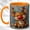 Orange, variant on Reindeer Lights Coffee Mug, Winter Deer Mug, Ceramic 11 oz