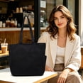 thumbnail image 6 of Canvas Tote Bag Large Capacity Shoulder Bag For Women Casual Handbag, Multi Pocket Storage Secure Zipper Comfortable Carry, For Work School Travel Shopping And Daily Use, 6 of 6