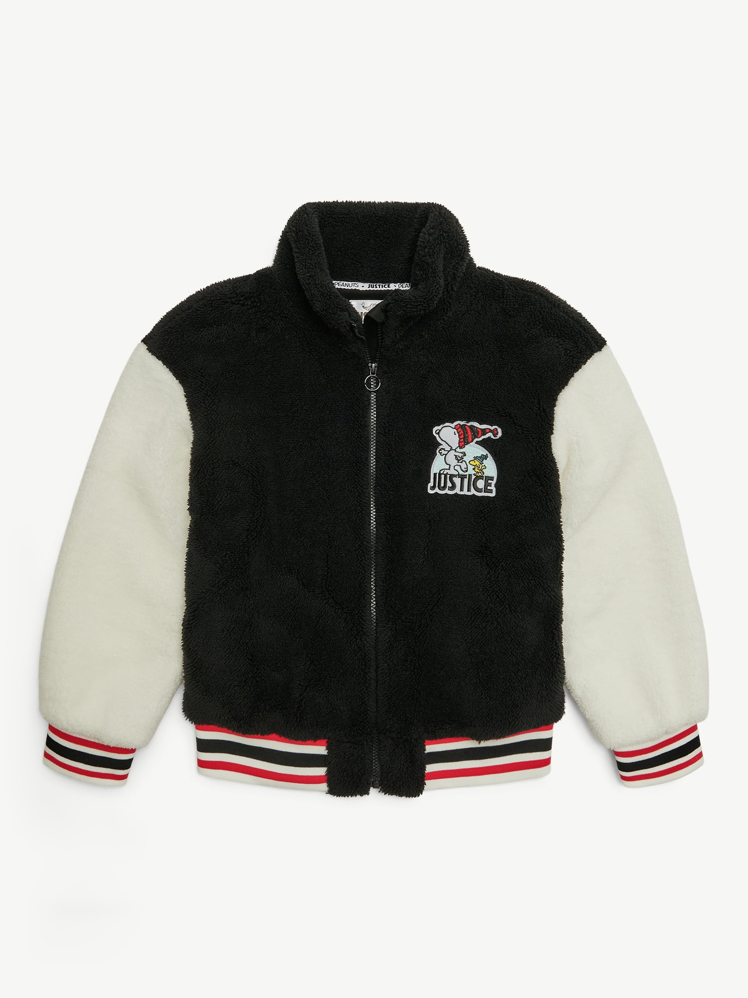 Justice x Snoopy Girls Sherpa Jacket, Sizes XS - XLP