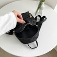thumbnail image 3 of Mochila Pure con estampado de flores para niña, mochila escolar portátil de lona suave (negro), 3 of 6