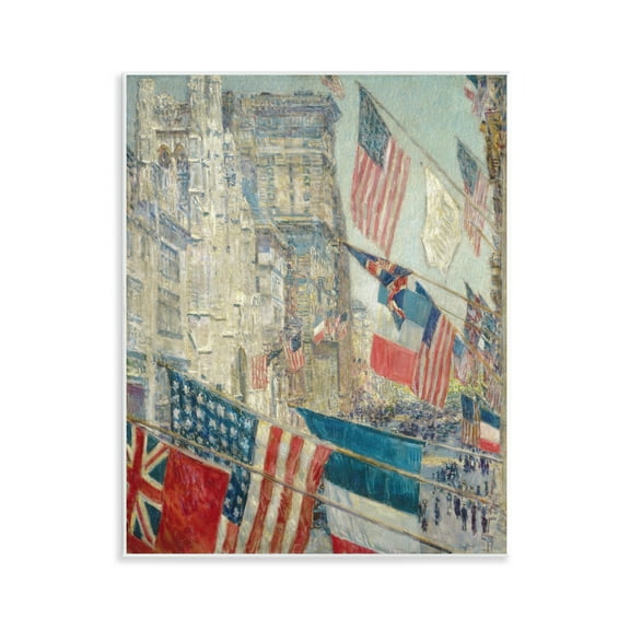 Stupell Industries Classic Americana Flags Patriotic Painting Unframed Art Print Wall Art, 11 x 14