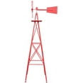 thumbnail image 5 of REKHH 8FT Ornamental Windmill Backyard Garden Decoration Weather Vane, Heavy Duty Metal Wind Mill wIth 4 Legs Design,Red, 5 of 7