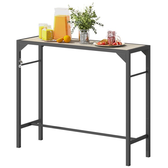 Outsunny 47" Outdoor Bar Table with Built-In Bottle Opener, Steel Frame