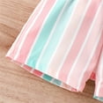 thumbnail image 6 of PatPat Toddler Girls Outfits Baby Little Girl Clothes Sets 2pcs Sweet Girly Flutter Sleeve Top and Stripe Belted Shorts Set for Gift, Pink, 4-5T, 6 of 9
