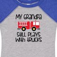 thumbnail image 4 of Inktastic Firefighter Grandpa Plays with Trucks Boys or Girls Baby Bodysuit, 4 of 5