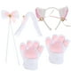 thumbnail image 1 of EeaseMX 1 juego de diadema con orejas de gato, cola, pata, pajarita, disfraz de gato para cosplay para mujer y niña, 1 of 8