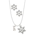 thumbnail image 1 of Delight Jewelry Silvertone Mini Giraffe Silver tone Snowflake Charm Necklace and Stud Earrings, 1 of 4