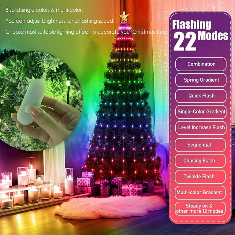 RGB Smart Christmas Tree Lights Waterfall Fairy String Lights
