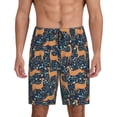 thumbnail image 2 of Picia Reindeer Pajama Shorts for Men, Men's Pajama Bottoms, Sleepwear,Short Pajama Pants-XX-Large, 2 of 9