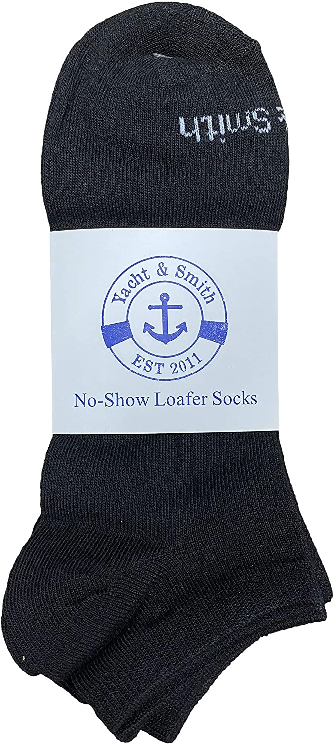 Yacht & Smith 24 Pairs of Low Cut Ankle Socks for Big Kids, Boys Girls, Bulk Pack Sock Size 6-8