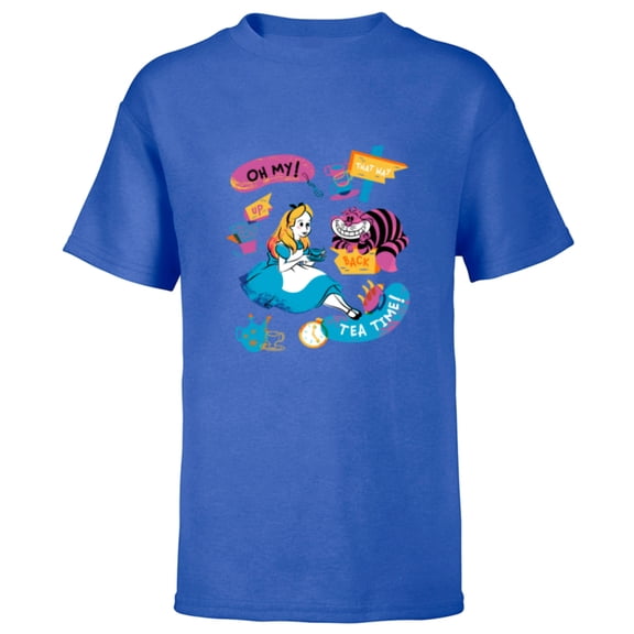 Disney Alice in Wonderland Oh My Tea Time - Short Sleeve T-Shirt for Kids - Customized-Royal