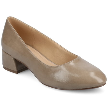 Journee Womens Saarii Slip On Block Heel Round Toe Pumps, Widths Available
