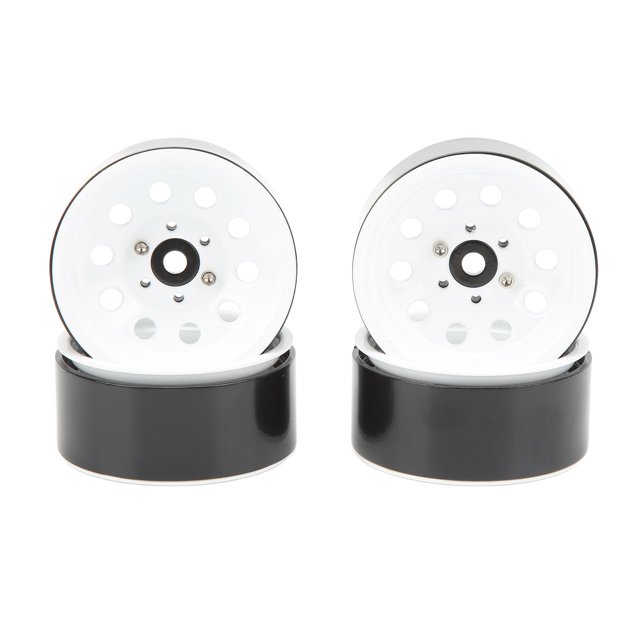 RC Moyeu de Roue, Stabilité RC Beadlock Roue Moyeu Fer Réutilisable 4PCS pour le Remplacement Noir, Blanc, Argent, Couleur Ti