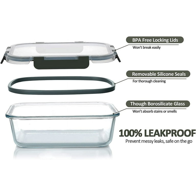Glass Food Storage Containers with Lids, 24-Piece Glass Meal Prep  Containers Set - Airtight Lunch Containers, Microwave, Oven, Freezer and  Dishwasher