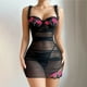 thumbnail image 1 of WILLBEST Conjunto de Lencería de 2 Piezas para Mujer, Camisón de Peluche con Volantes Fruncidos y Estampado Floral, Ropa de Dormir con Tanga Grande​​, 1 of 3