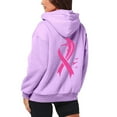 thumbnail image 5 of Full Zip Up Hoodie Women Cancer Awareness Pink Ribbon Sweatshirts 2025 Fall Winter Fashion Long Sleeve Casual Lightweight Actity Hooded Jacket (Purple, S), 5 of 6
