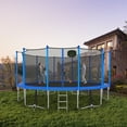 thumbnail image 6 of CITYLE Trampoline 16FT for Adults and Kids 1500LBS, Heavy Duty Outdoor Trampoline with Enclosure and Basketball Hoop, 4 Wind Stakes, No Gap Design, Backyard Trampoline, Blue, 6 of 6