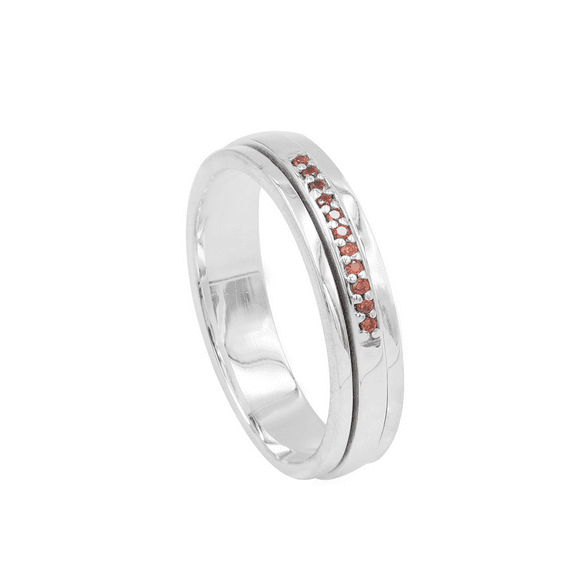 Earth Gems Jewelry Sterling Silver Garnet Spinner Ring Meditation & Yoga Ring for Her