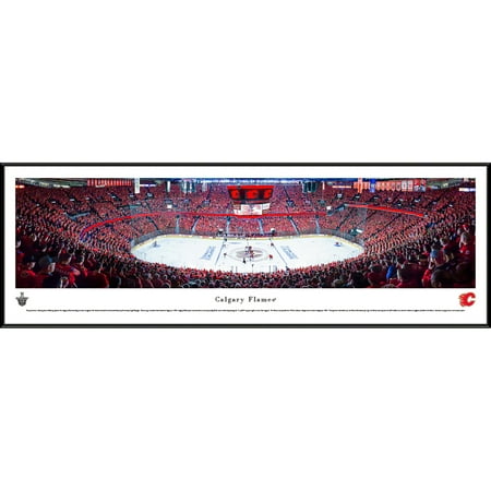 Calgary Imports Calgary Flames - Center Ice at Scotiabank Saddledome - Blakeway Panoramas NHL Print with Standard Frame ()