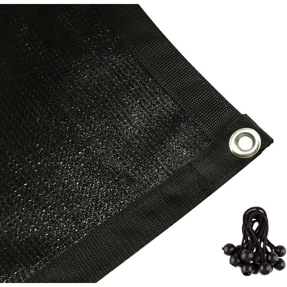 Shatex 90% Shade Cloth Black Sunblock Fabric with Rope UV Resistant for Patio/Pergola/Canopy,8x10ft