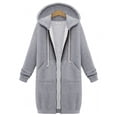 thumbnail image 3 of Sudaderas con Capucha para Mujer, Estilo Oversize, con Cremallera, Ideales para Otoño e Invierno. Chaquetas Largas con Capucha y Bolsillos. Gris M, 3 of 8