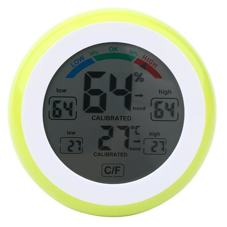 

1Pc Creative Digital LCD Temperature Thermometer Hygrometer Electronic Humidity Meter (Yellow)