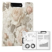 FORMRS A4 Clipboard Folder with Pen Holder Horizontal Foldable School Office Binder, Lace and Floral