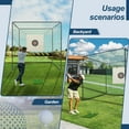 thumbnail image 4 of 10X10X10FT Golf Practice Net Cage with Metal Frame Hitting Net Kit, for Indoor Outdoor Use, 4 of 9