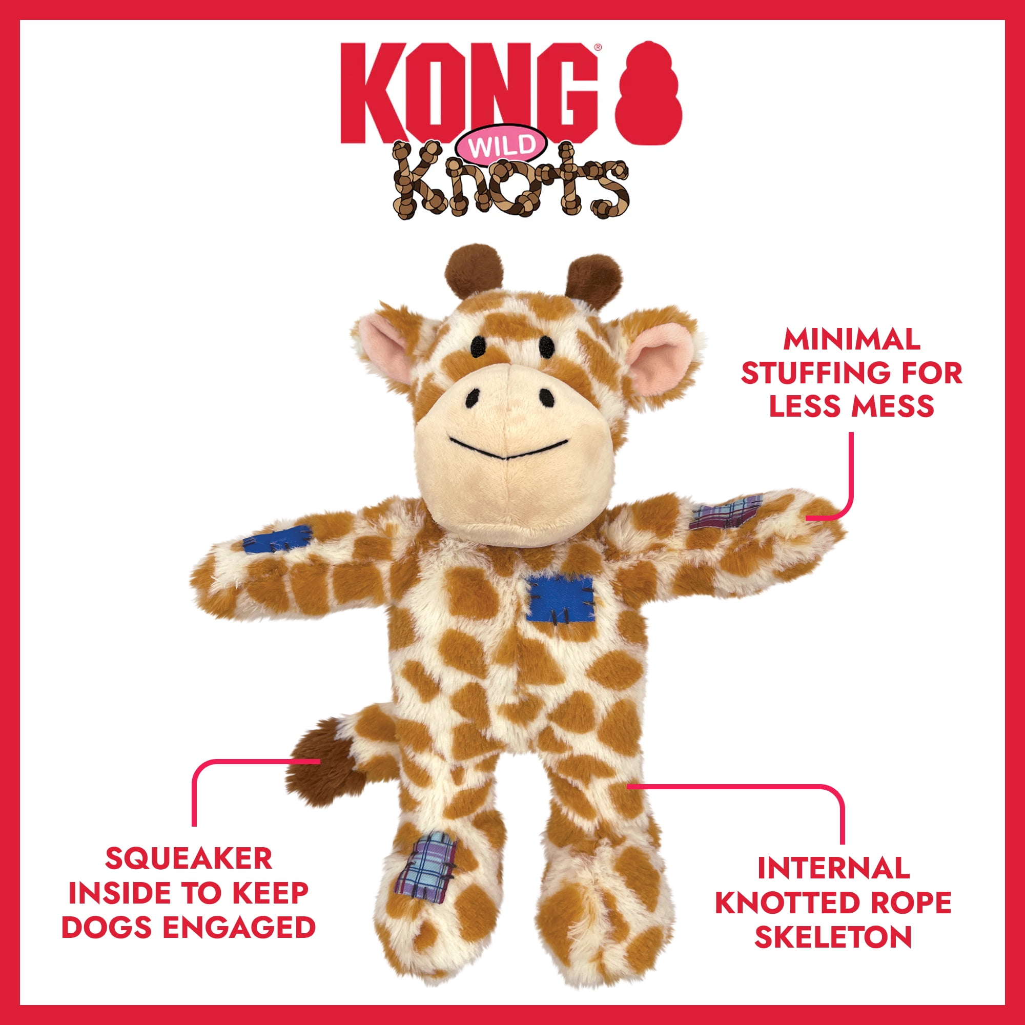 KONG® Wild Knots Internal Rope Skeleton Dog Toy, Giraffe, Medium/Large