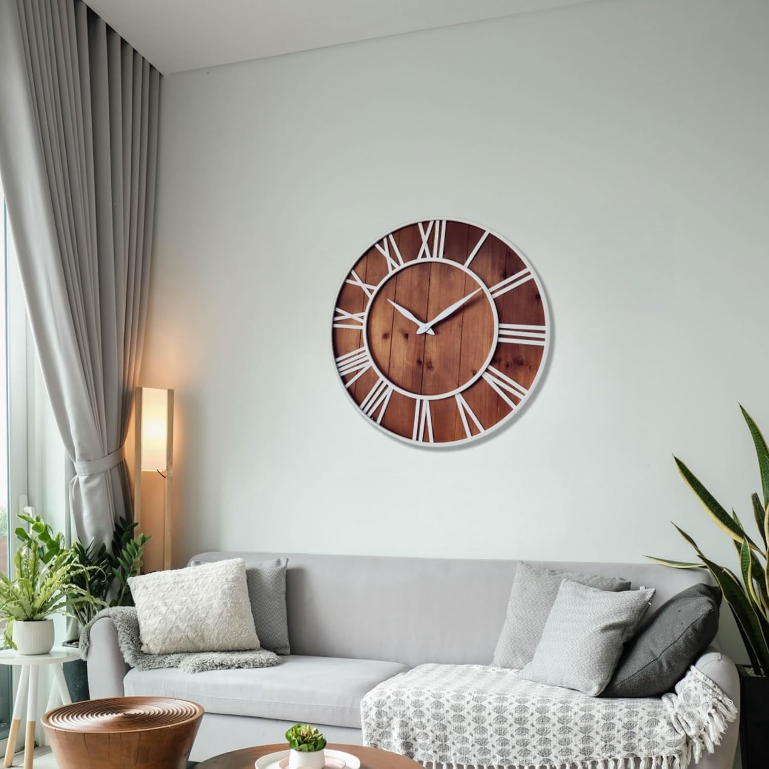 24 Inch Thicken & Heavy Large Metal Wall Clocks for Living Room Decor Large Decorative Clock Oversized,Big Roman Numeral Non Ticking