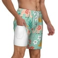 thumbnail image 2 of Kdxio Elephant And Flowers Print Men'S Swim Trunks With Compression Liner 7 Inch Inseam Quick Dry Swim Shorts, 2 of 7