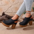 thumbnail image 4 of Miluxas Women's Solid Color Platform Slingback High Heels Ladies Closed Pointed Toe Pump Shoes Black 9(42), 4 of 9