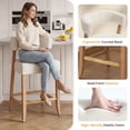 thumbnail image 5 of Dayalane Modern Counter Height Bar Stools Set of 2, 27" H Barrel Back Chenille Upholstered Counter Stools with Wood Legs, Barstools for Kitchen Island, Dining Room Bar, Beige, 5 of 10