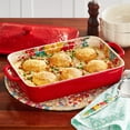 thumbnail image 3 of The Pioneer Woman Fancy Flourish Rectangular Stoneware Casserole with Lid, Red, 3 of 6