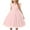 Pink, variant on AUNVITO Girls 4-10Y Puffy Tulle Dress Cap Sleeve with Pearl Bow Elegant Party Formal Gown