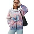 thumbnail image 5 of COEQINE Women's Full Zip Up Hoodie Fashion Sweatshirts Yellow Blue Pumpkin Print Oversized Casual Wear Y2K Workout Jacket Coat Fall Winter Outfits Tops with Pockets, S, 5 of 7