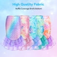 thumbnail image 6 of Girls Swimsuits 3PCs Mermaid Bikini Set Fish Tail Skirt Ruffled Bathing Suit Cosplay Swimwear for Kids Sizes 4-5Y, 6 of 9