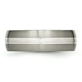 thumbnail image 3 of Titanium Grooved 7mm Sterling Silver Inlay Brushed/Polished Band, 3 of 5