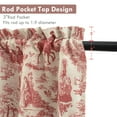 thumbnail image 3 of DriftAway Toile Linen Lined Valance Double Layer Thermal Room Darkening Blackout Window Valance Curtain for Kitchen Bathroom Farmhouse French Country Vintage Printed Pattern Single 52 x 18 Inch Red, 3 of 8