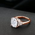 thumbnail image 4 of Gem Stone King 18K Rose Gold Plated Silver White Diamond Ring Set with Moissanite (5.48 Cttw) (Size 6), 4 of 4