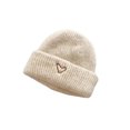 thumbnail image 1 of Visland 2Pcs/Set Knitted Hat Scarf Set Heart Embroidery Pattern Brimless Hat Long Scarf Set Soft Breathable Winter Accessory, 1 of 8