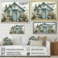 thumbnail image 4 of Designart "Tranquil Blue Beach House Collage" Landscapes Framed Wall Art - Coastal Blue Landscape Cottage Bedroom Framed Canvas Wall Art, 4 of 6