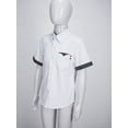 thumbnail image 4 of Fldy Kids Boys Casual Short Sleeve School Shirts Turndown Collar Button Closure Polka Dots Print White 100, 4 of 7