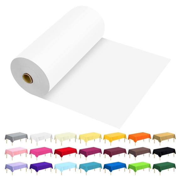 Plastic Table Cover Roll Premium Disposable Plastic Tablecloth for All Type/Shape Tables