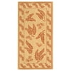 SAFAVIEH Courtyard Euler Traditional Floral Indoor/Outdoor Area Rug, 2'7" x 5', Natural/Terracotta